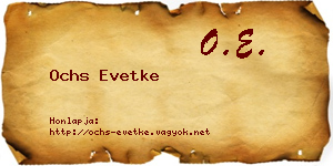 Ochs Evetke névjegykártya